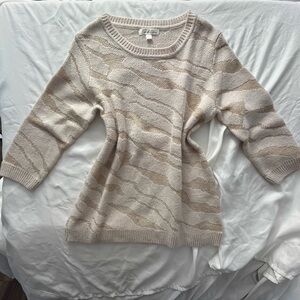 Tradition Metallic Lurex Animal Print Sweater Pink Gold M (10-12)